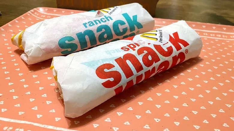 The ranch snack wrap and spicy snack wrap from McDonald's