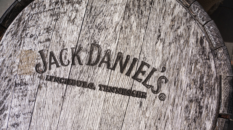 A barrel of Jack Daniel's whiskey aging in Lynhcburg