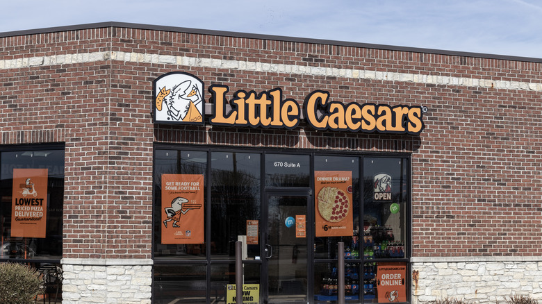 Outside of a Little Caesars restaurant