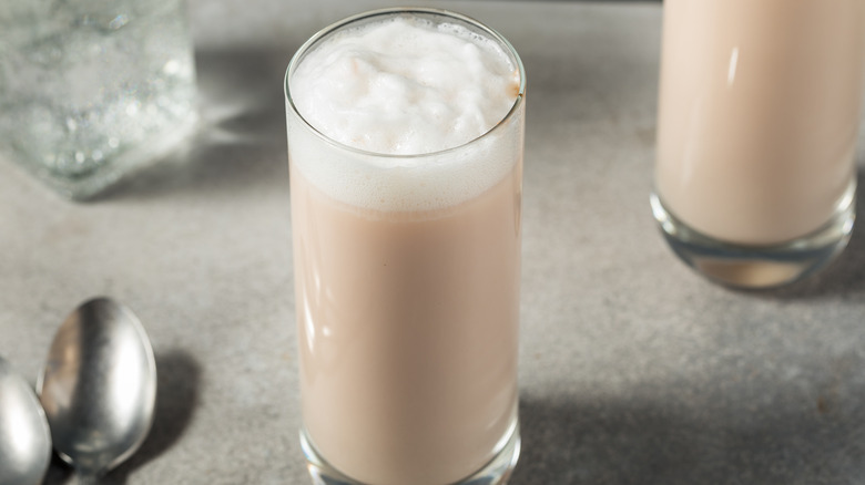 Classic New York egg cream drink.
