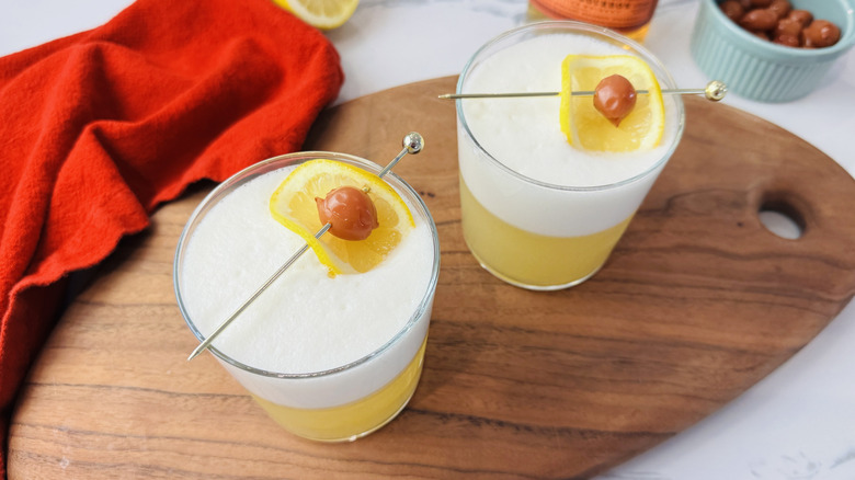 Whiskey Sour Cocktail With Egg White Foam Recipe
