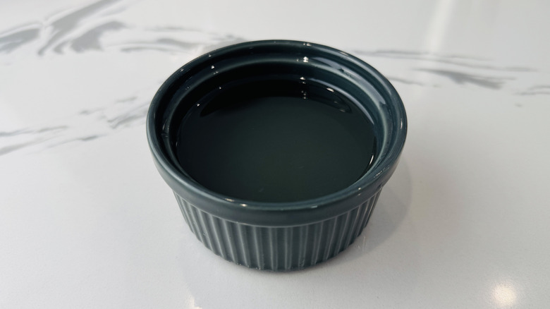 Simple syrup in ramekin