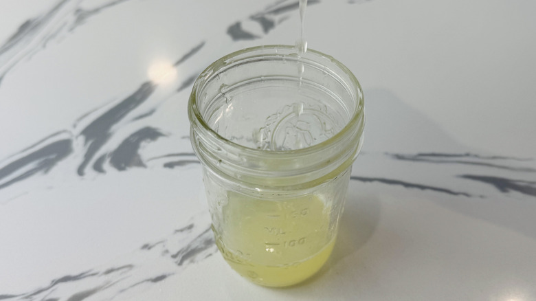 Lemon juice in mason jar