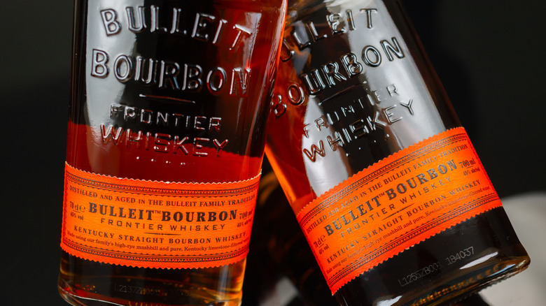 Two bottles of Bulleit Bourbon Whiskey