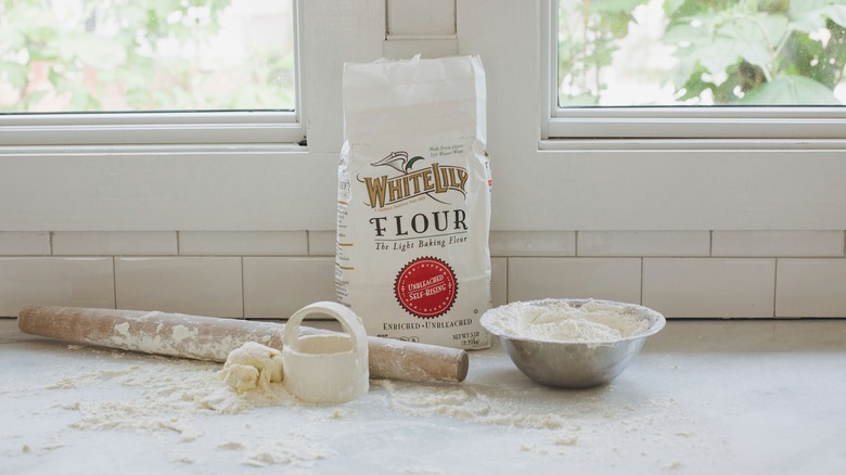 White Lily Light Baking Flour on a kitchen counter
