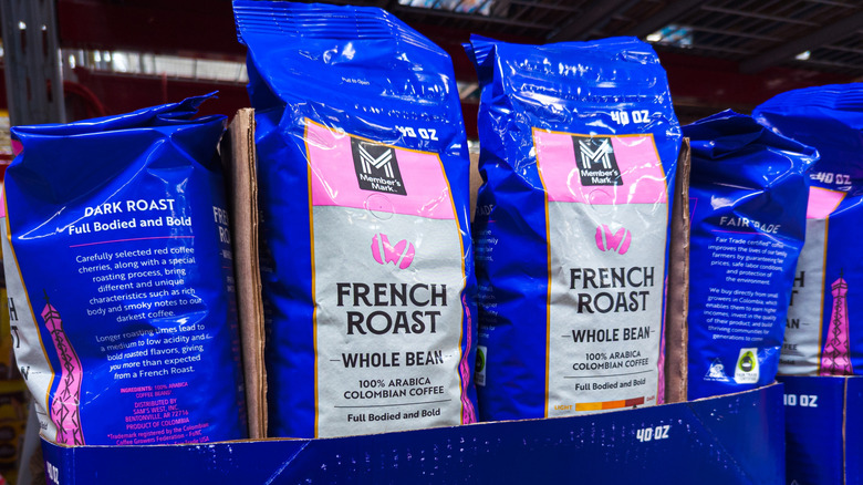 close up of Member's Mark French Roast Whole Bean bags