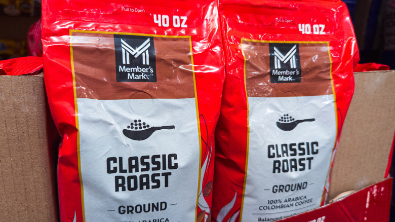 two bags of ground Member's Mark Classic Roast coffee