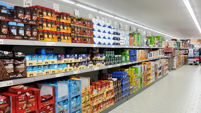 Coffee aisle at Aldi
