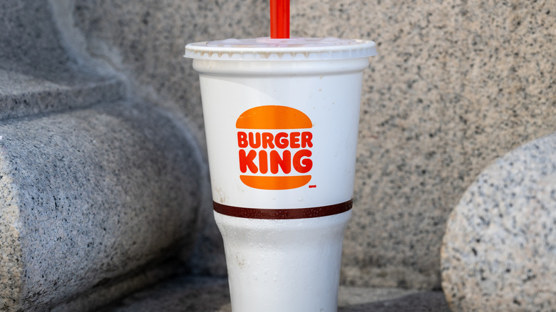 Burger King soda cup with a straw
