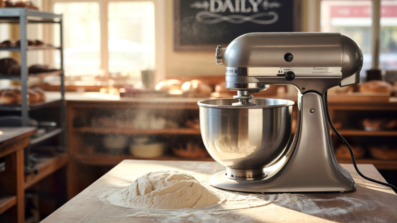 KitchenAid stand mixer on table