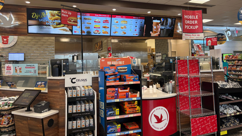 The made-to-order food counter inside a Wawa store.