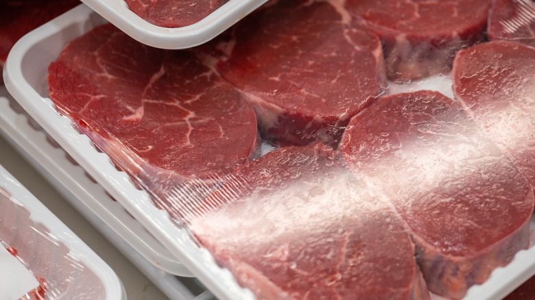 Packaged raw beef