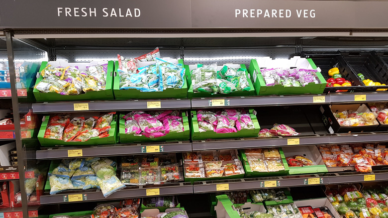 Aldi's fresh salad kits section