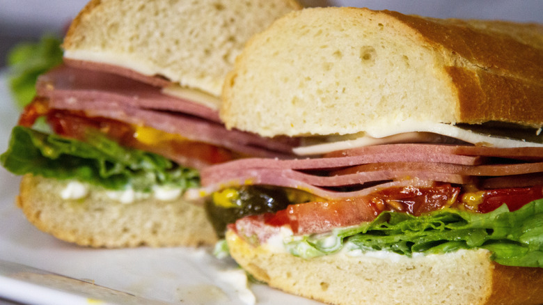 close up of sub sandwhich