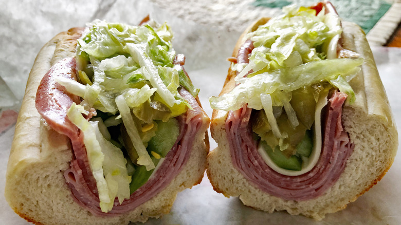 sub sandwich cut in half