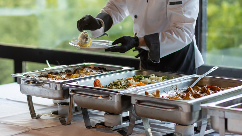 Person serving a buffet