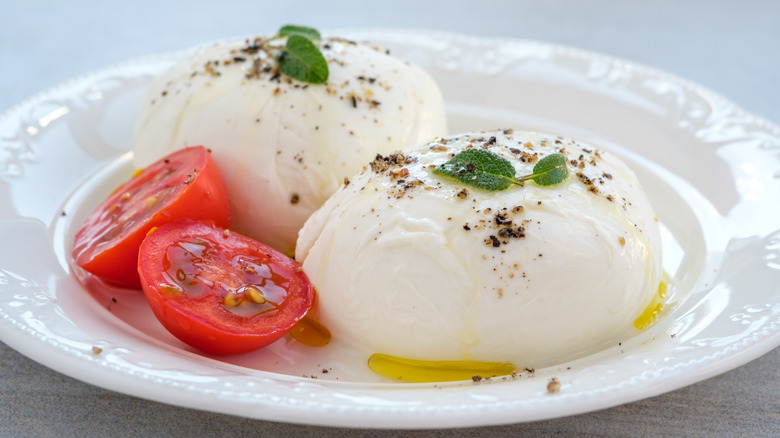 Plate of burrata