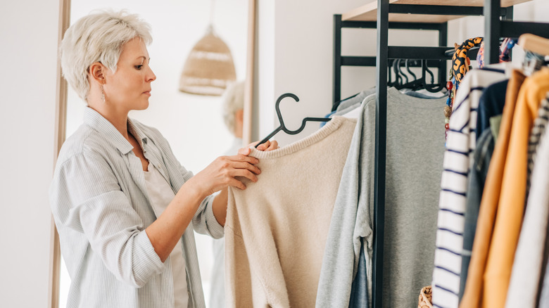 woman choosing clothes