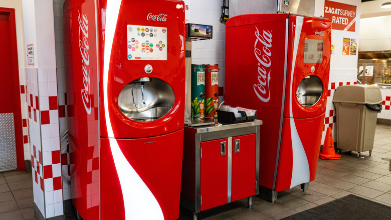 Coca-Cola freestyle machines at a restaurant.