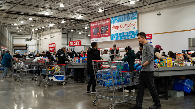 Checkout area in a Costco store