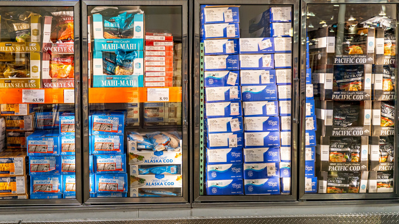 Frozen seafood section at Costco