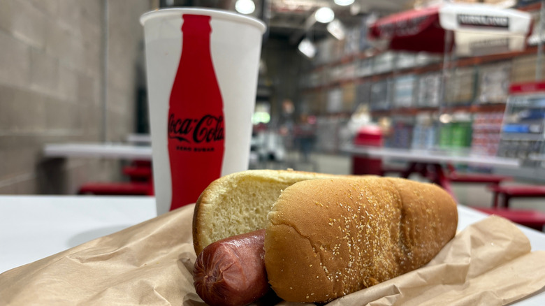 Costco hot dog and coca-cola soda