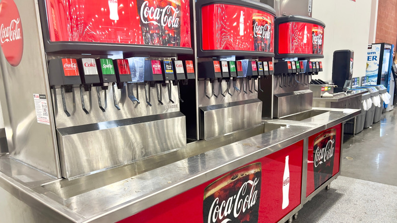 Soda fountain area of the Costco food court