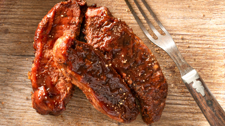 country style ribs on a cutting board