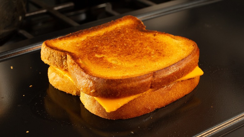 Culver's grilled cheese on a flat top