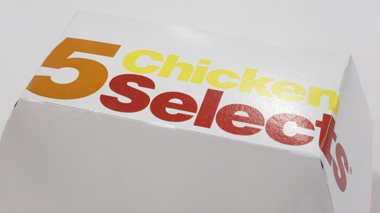 close up of McDonald's Chicken Selects box