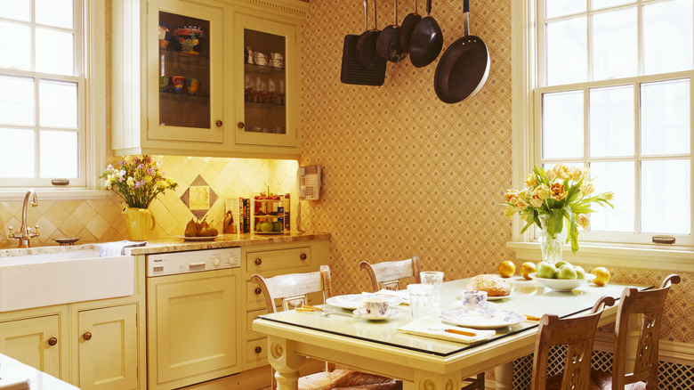 warm yellow vintage kitchen