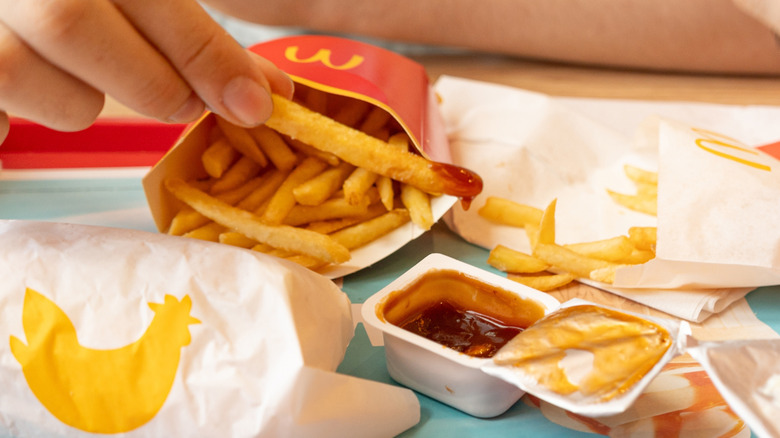 McDonald's sauce with a french fry being dipped