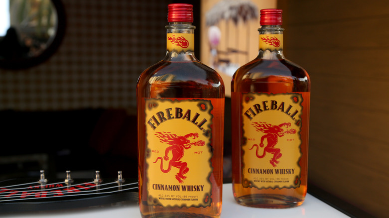 Bottles of Fireball Cinnamon Whisky
