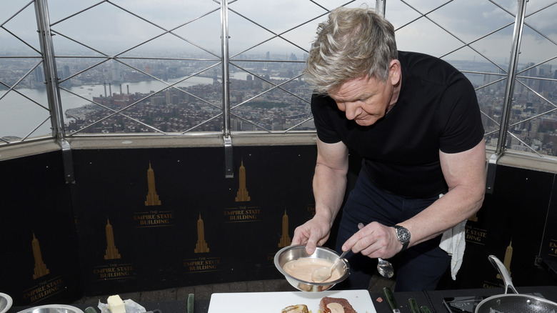 Gordon Ramsay on TV in New York.
