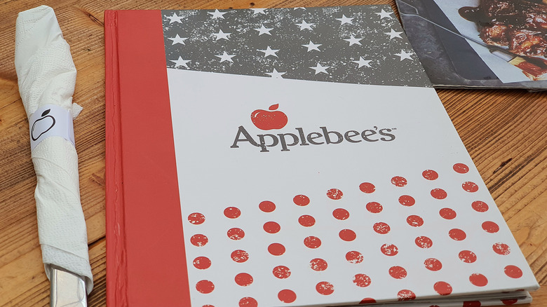 Applebees menu on a table