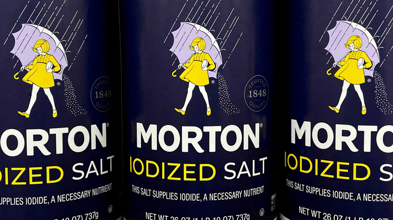 Containers of Morton iodized salt