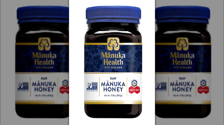 A jar of UMF certified manuka honey