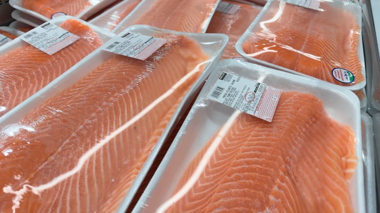 Packages of Costco salmon