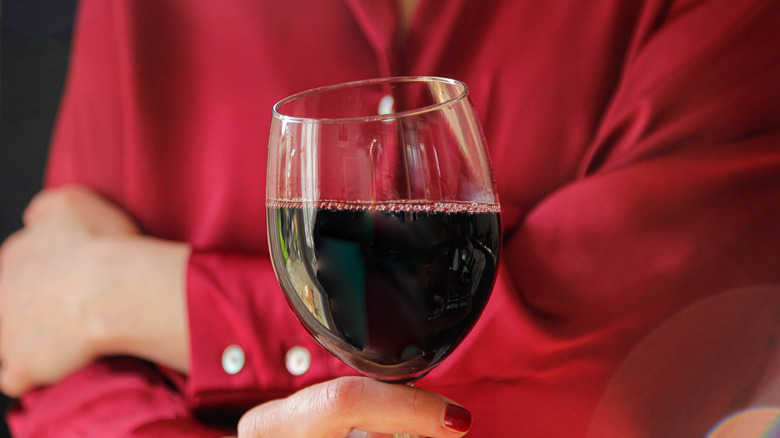 Large glass of red wine