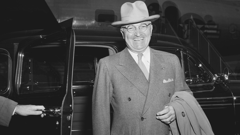 U.S. President Harry S. Truman laughing