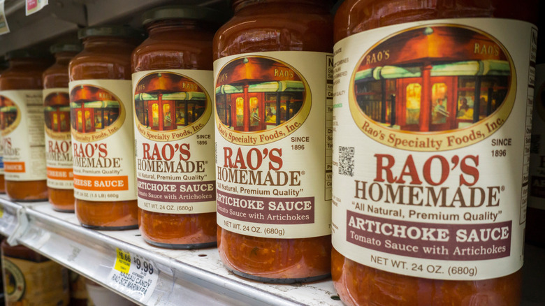 Rao's Homemade sauces on shelf