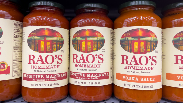 Rao's sauces lined up