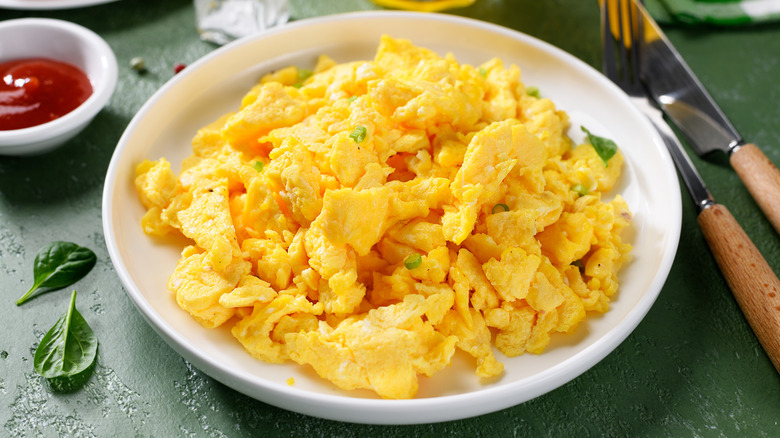 Plate of scrambled eggs