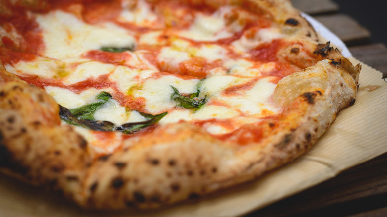 A Margherita pizza.