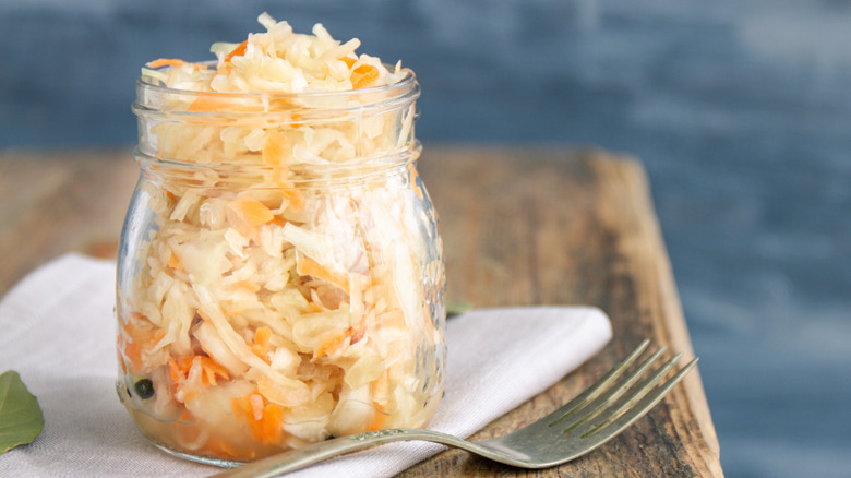 Jar of sauerkraut