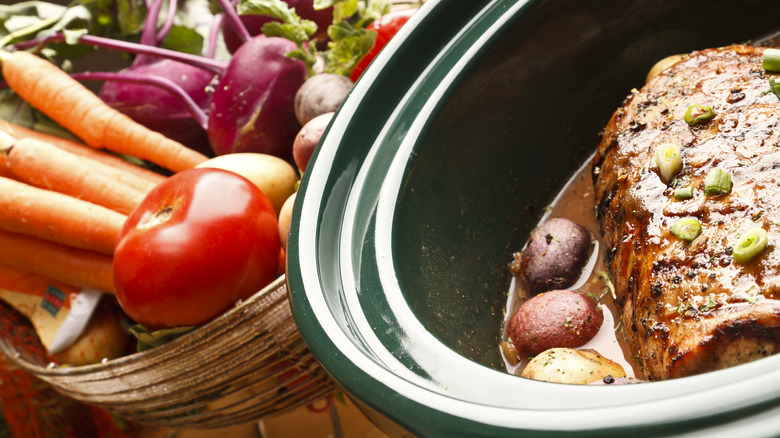 Meat dish in slow cooker
