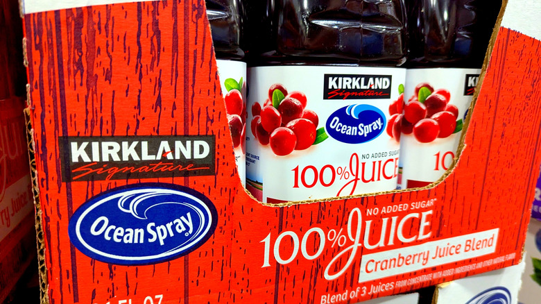 Kirkland cranberry juice that's cobranded with Ocean Spray.