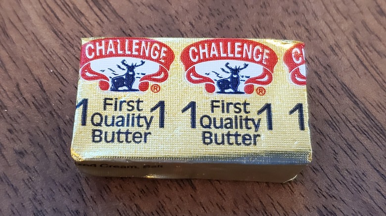 A Western Stubbie butter stick on a table.