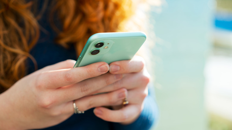 A person using a smartphone