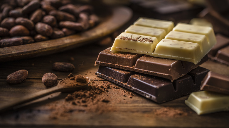 white and dark chocolate bars